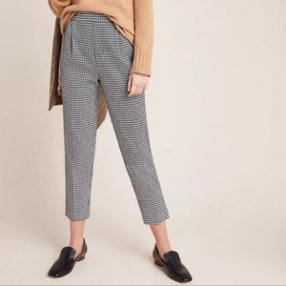 Anthropologie Larkin Jaquard Tapered Trouser Ankle Pant - Picture 1 of 8